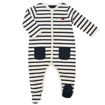 Pyjama Bébé Marinière Écru...